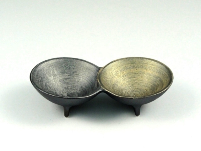 晶雲母金銀　二組小付