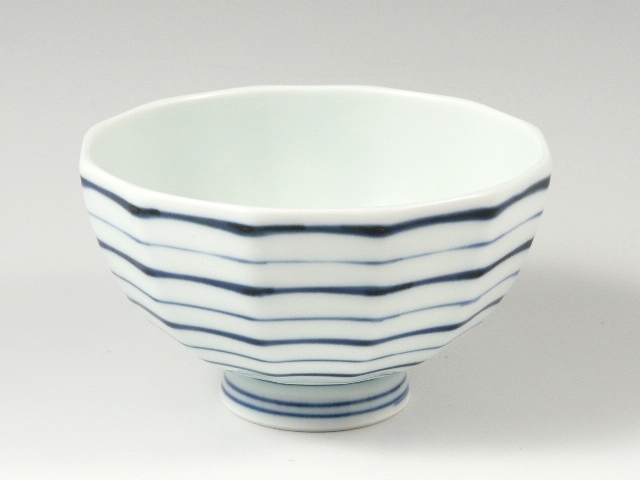 駒筋　面取茶碗 大