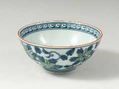染錦鉄仙花　茶碗 大