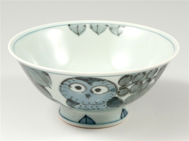 <父の日ギフト好適品>ふくろう　特大茶碗