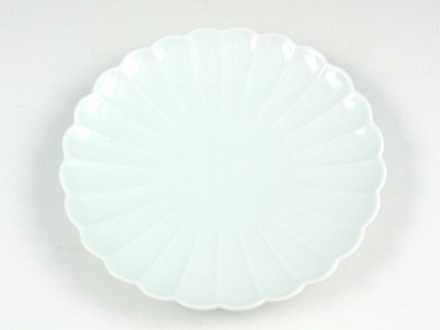 白磁　菊型５寸皿