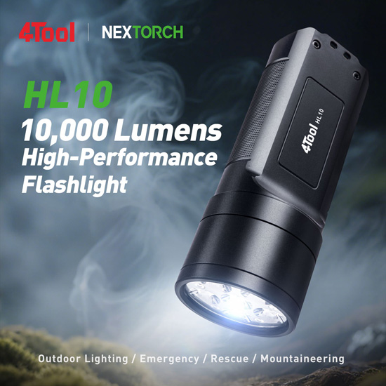 NEXTORCH HL10 ハイパフォーマンス タクティカルライト 10,000 lm リチウムイオン電池内蔵型