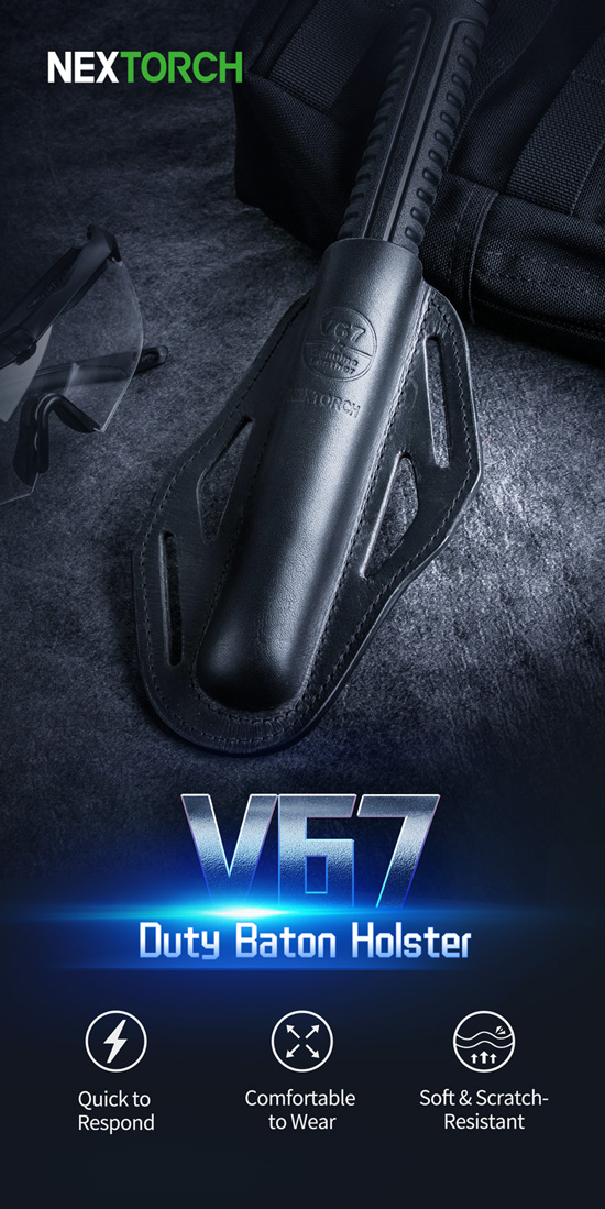 V67 デューティ 2 way 本革バトンホルスター