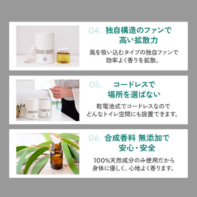 Tフレグランス3点 トイレ用 センサー付 アロマディフューザー T-scent(ティー