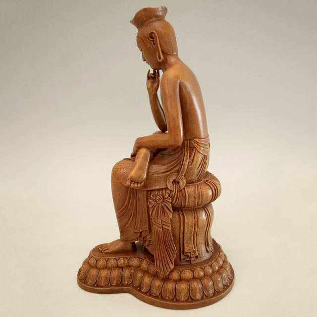 弥勒菩薩　忠明作　木彫 弥勒菩薩 忠明作 木彫