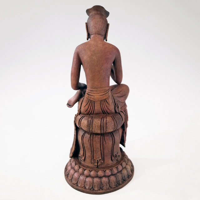 弥勒菩薩　忠明作　木彫 楽天市場】木彫仏像 【広隆寺形弥勒菩薩半跏思惟像】 桧木 総高