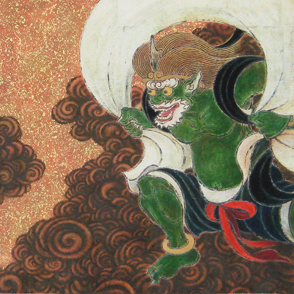 鬼神・絵画原画日本画 日本画 鬼のデザイン アート【風神】【雷神】（鬼の国宝?!…あの