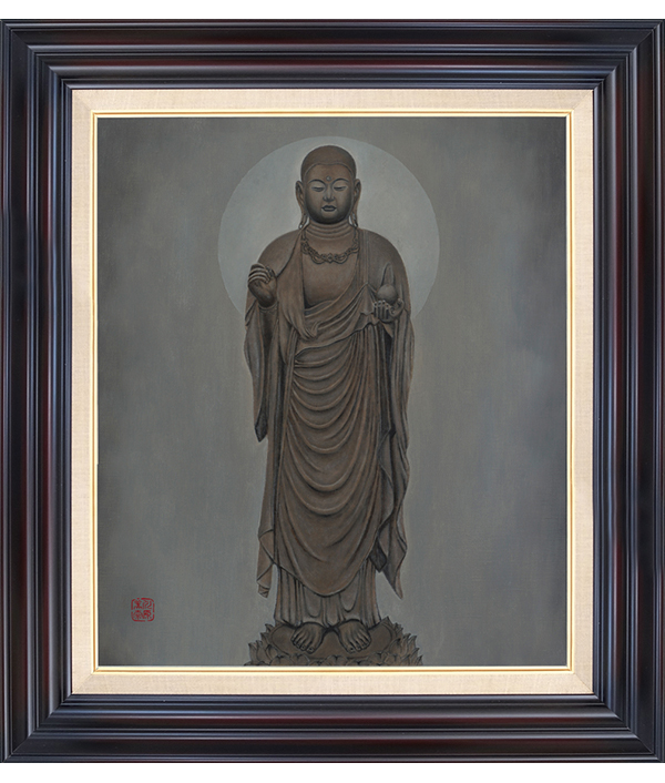 【十一面観音像】、希少豪華画集画、新品高級額・額装付、大判、状態良好 Japanese Fine Art