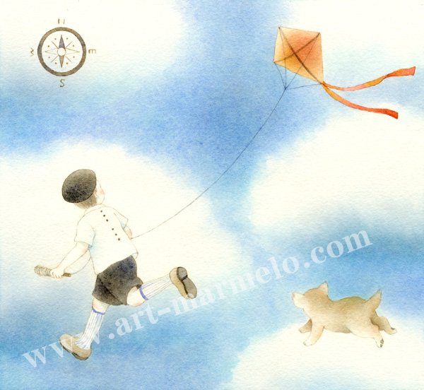 蓮田千尋の原画「Kite」