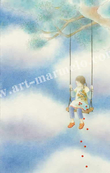 蓮田千尋の原画「雲」