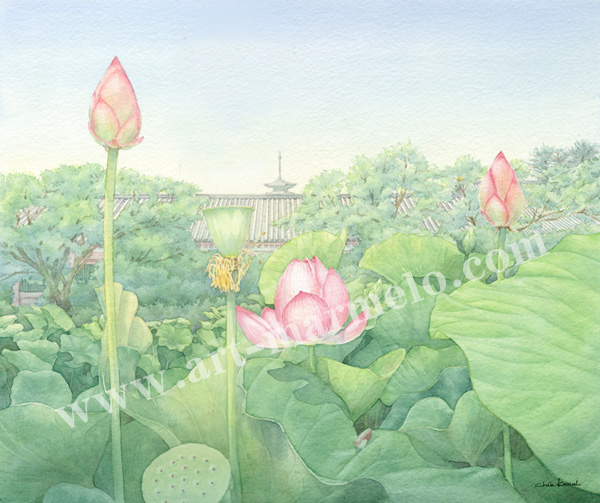 蓮の花の現代アート作品 約96cm