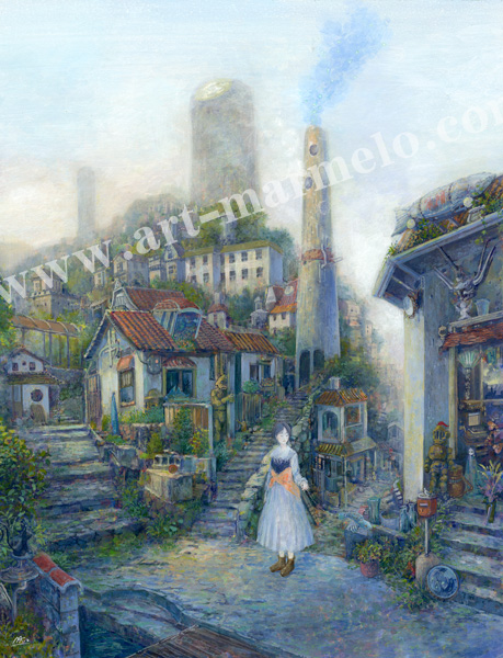 待井健一の版画「小さな旅路」、版画の通販専門店アート・マルメロ