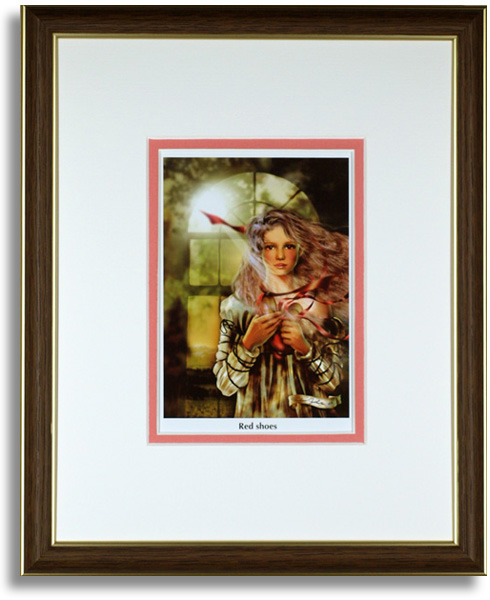 横田美晴のポストカード額装「Red Shoes」額装