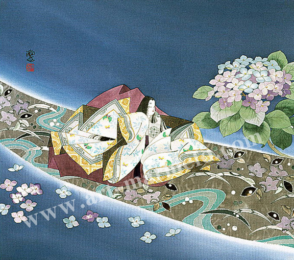 東聖観「夏の残り香」源氏物語色紙