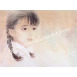 絵画　アクリル画　原画　少女　おおた慶文　「白さざんか」 Yahoo!オークション -「おおた慶文 原画」の落札相場・落札価格