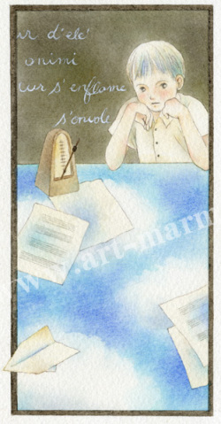 蓮田千尋の原画「紙ヒコーキ」