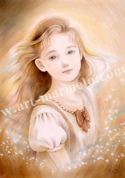 堀江祐理子「憧れ」 自筆サイン、エディションナンバー入り限定版画