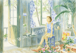 北沢優子「透明な一日」 自筆サイン、エディションナンバー入り限定版画