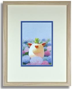 渡辺宏「雨の香りと珍しい友達」額装