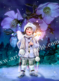 横田美晴の版画「X-Xmas Rose」