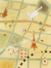 蓮田千尋の原画「猫の地図」