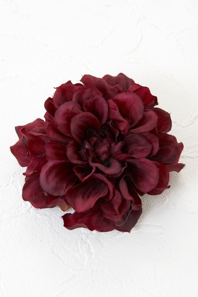 【コサージュ＆髪飾り・2WAYタイプ】フレッシュダリア／ダークワイン