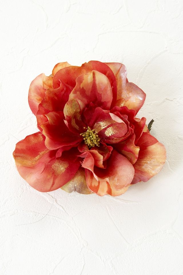 【コサージュ＆髪飾り・2WAYタイプ】オリエンタルローズ／ピンクワインゴールド