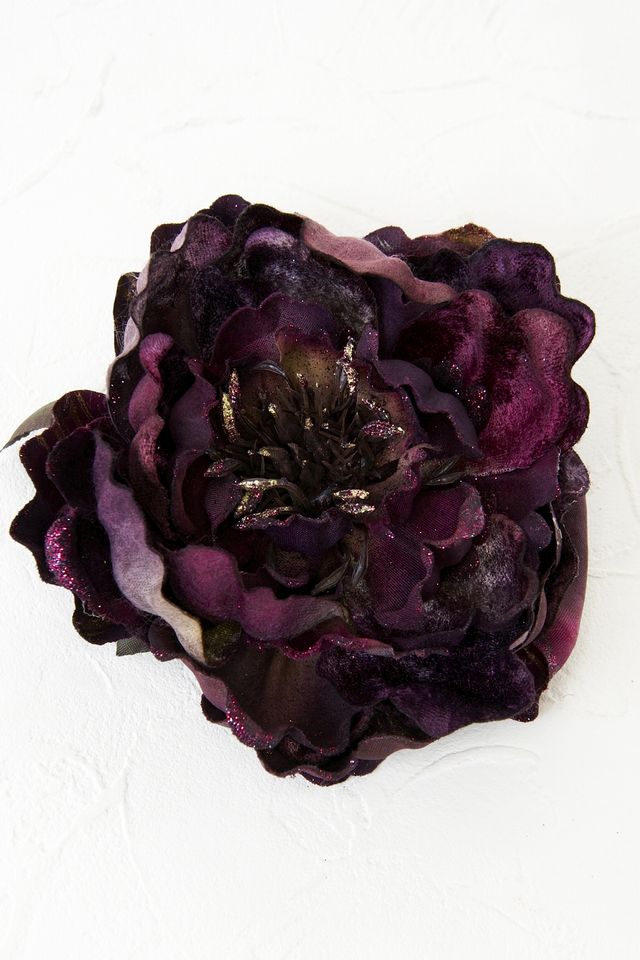 【コサージュ＆髪飾り・2WAYタイプ】トリニティー／ゴールドパープル