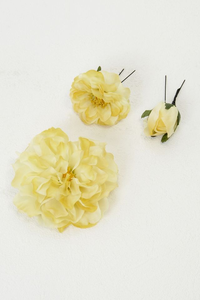 【コサージュ＆髪飾り・2WAYタイプＵピンセット】キャンディーローズ