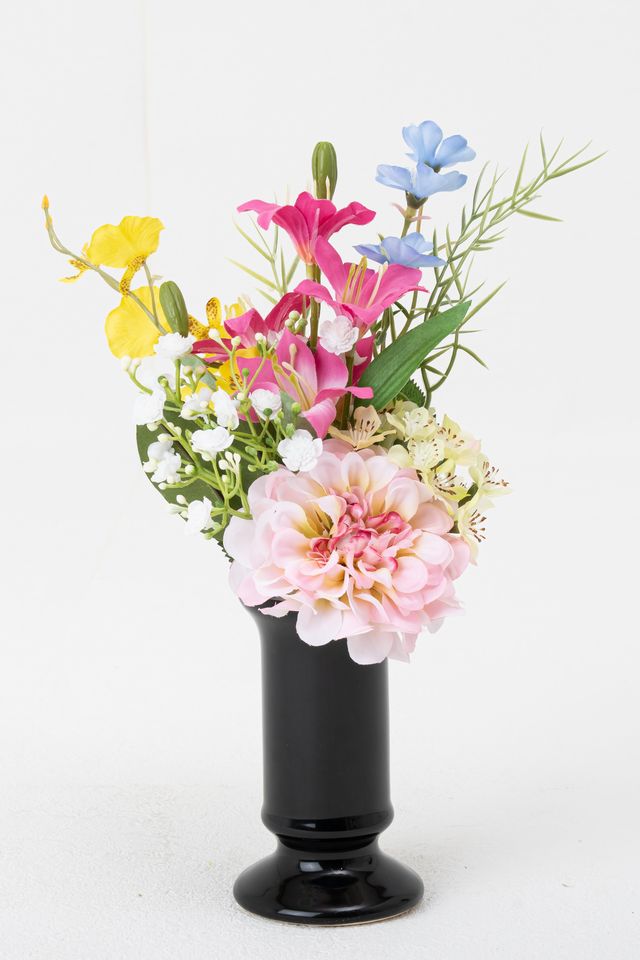 【アーティフィシャルフラワー・造花 お仏壇向けリトル仏花・ミニ供花】リトルリリーやダリアのミックス供花−1束タイプ