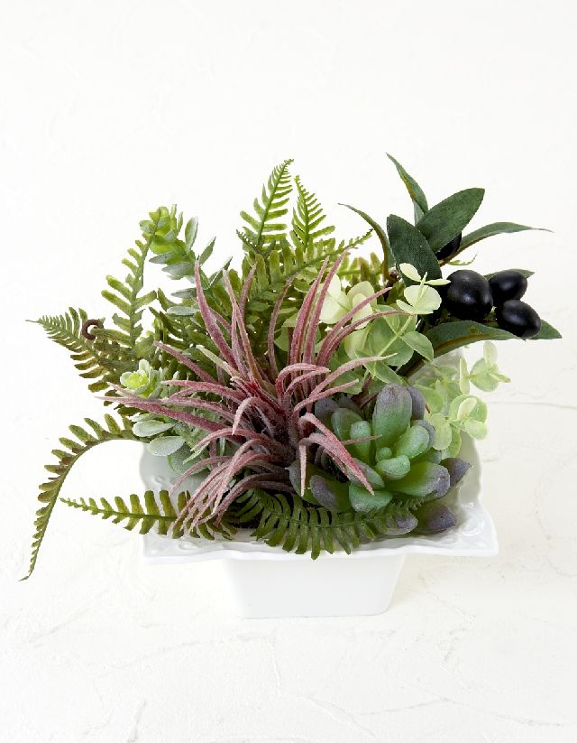 【造花・ナチュラルグリーン・多肉植物・】wild grass arrangement -D