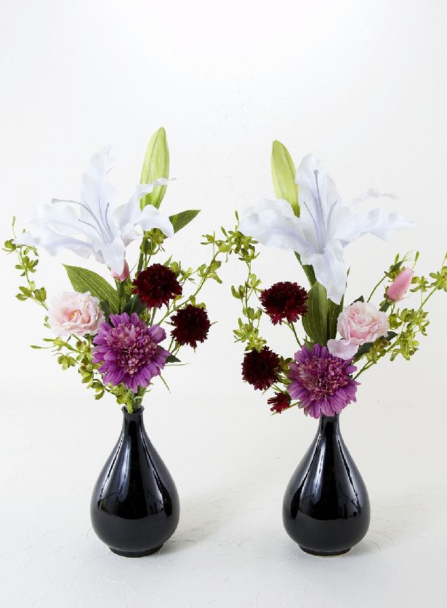 仏花セット　造花 造花仏花・供花】秋のハイセンス造花・供花D－左右1対セット