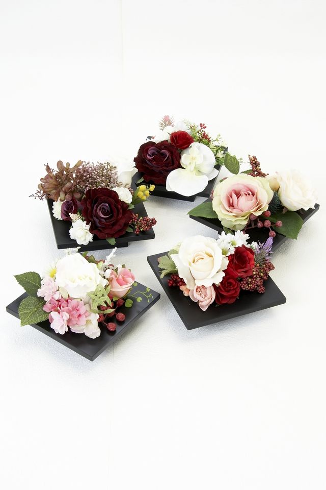 【スクエアフレーム　造花アレンジメント】Ｍサイズ　シリーズ