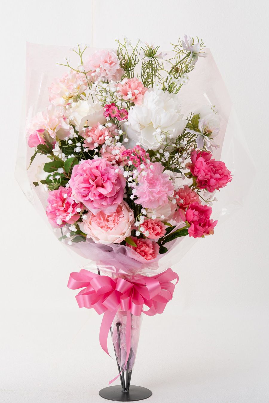 一点もの 高級アーティフィシャルフラワー花束｜ピンク系ラグジュアリーブーケ（母の日・誕生日・プロポーズ・ギフト）