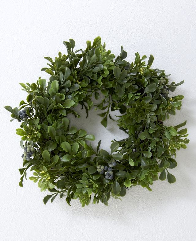 【造花・アーティフィシャルフラワーリース】ボックスウッドグリーンリース