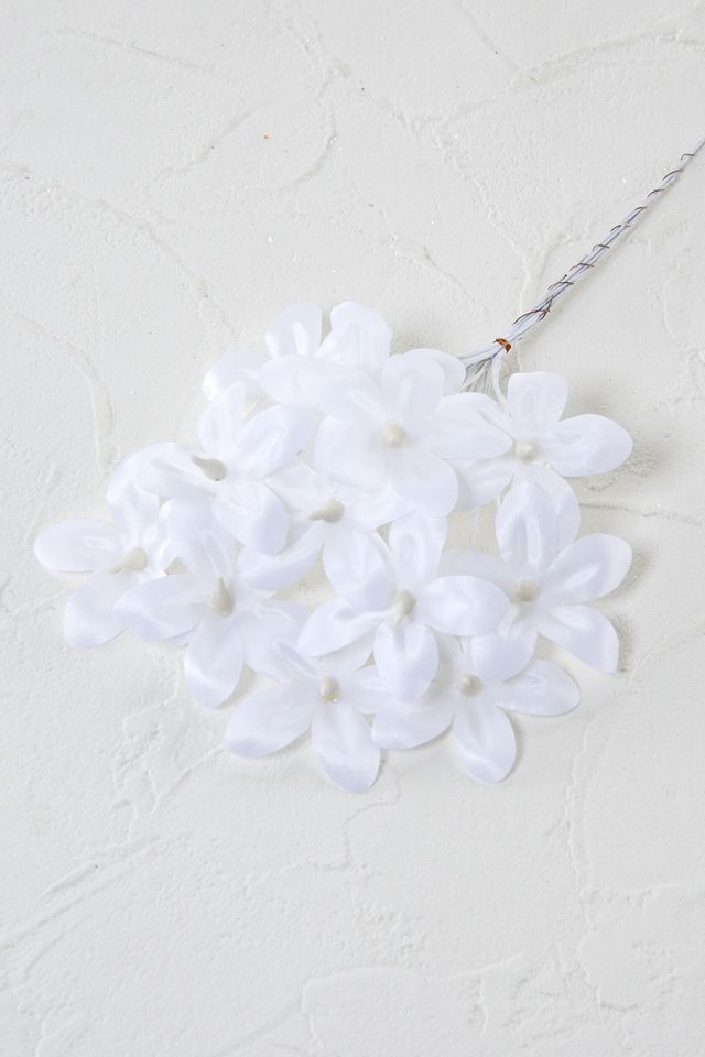 【アートフラワーパーツ・造花・染花・布花】アートブバリア（ホワイト）