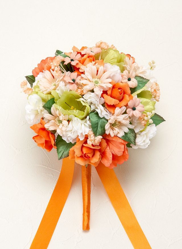 アートフラワーウェディングブーケ】ハーモニーブーケ・オレンジ