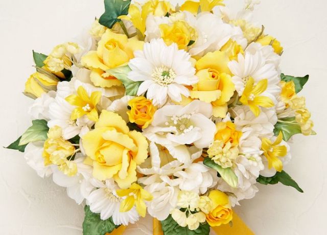 アートフラワーウェディングブーケ】ハーモニーブーケ・イエロー