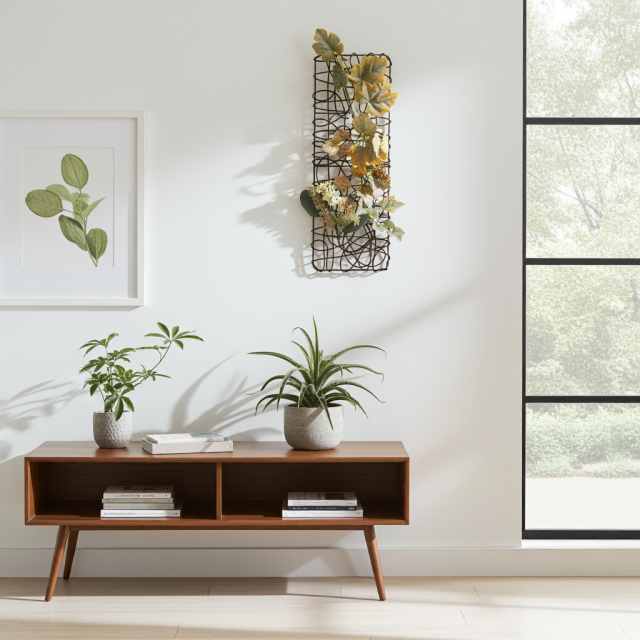 【壁掛け・造花 アーティフィシャルフラワー・ オリジナルハンギングアレンジ】久利武-くりむ-