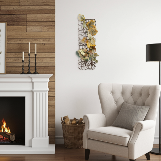 【壁掛け・造花 アーティフィシャルフラワー・ オリジナルハンギングアレンジ】久利武-くりむ-