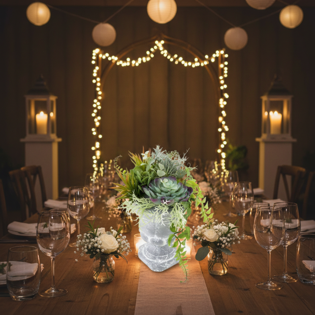 【造花インテリアグリーン】スタイリッシュな多肉植物アレンジＣ