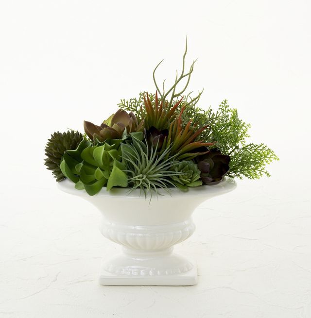 造花インテリアグリーン】スタイリッシュな多肉植物アレンジF｜造花