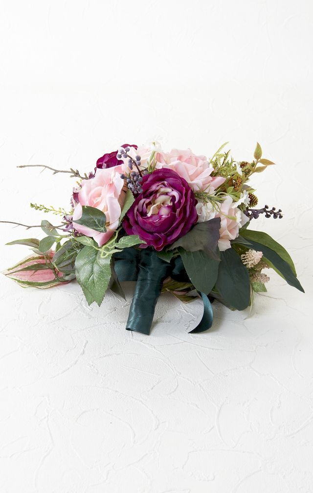 【アーティフィシャルフラワー　インテリアブーケアレンジ】ワイヤースタンドブーケ風アレンジメント/ブーケ・ヴェローレ