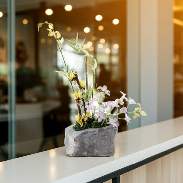 造花・和モダン・和風アレンジメント】春暖｜造花・アーティフィシャル