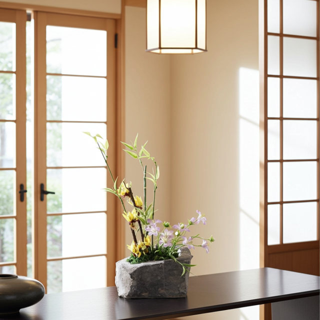 【造花・和モダン・和風アレンジメント】春暖