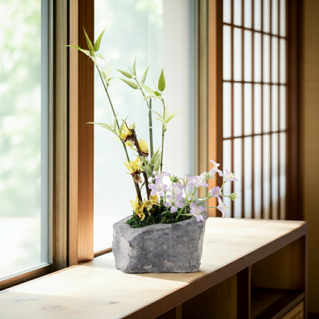 【造花・和モダン・和風アレンジメント】春暖