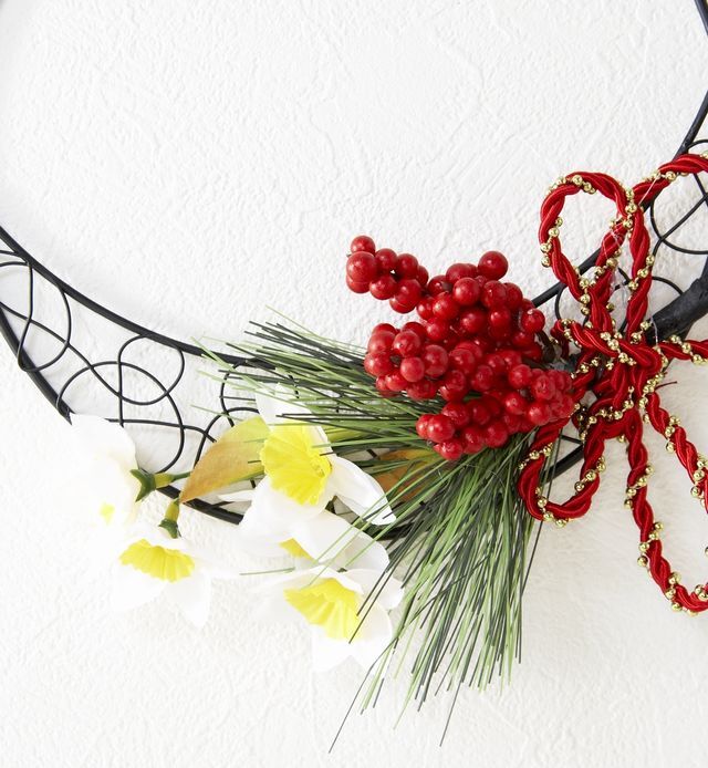 【造花のお正月飾り・和風壁掛け・ハンギングアレンジ】福徳