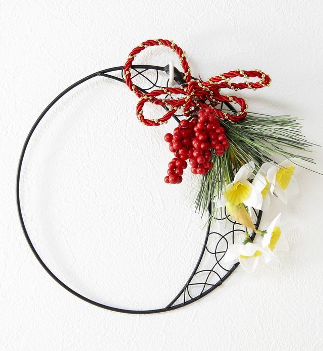 【造花のお正月飾り・和風壁掛け・ハンギングアレンジ】福徳