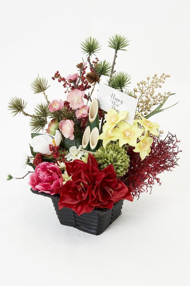 【造花のお正月飾り・新春・迎春アレンジメント】慶賀−keiga