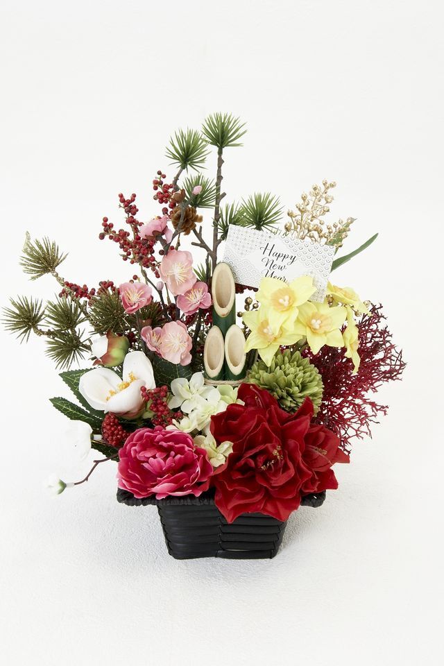 【造花のお正月飾り・新春・迎春アレンジメント】慶賀-keiga